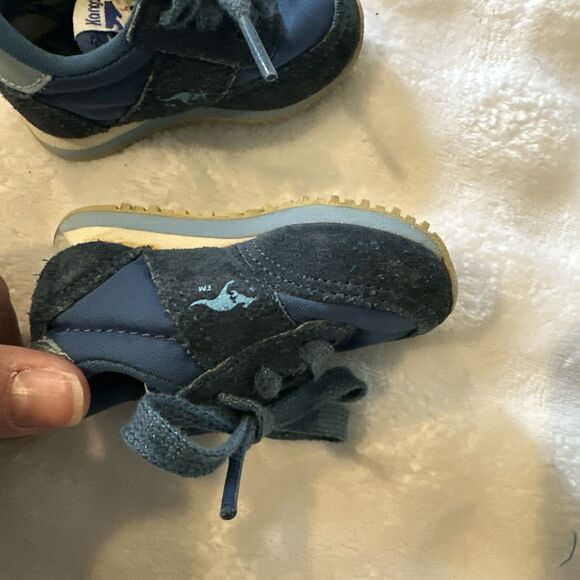 Kangaroos Baby Size 1.5 Shoes Sneakers Blue Laces Vintage Pocket Tennis Shoes - Picture 11 of 16